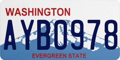 WA license plate AYB0978