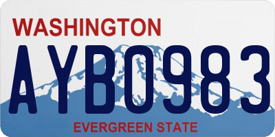 WA license plate AYB0983