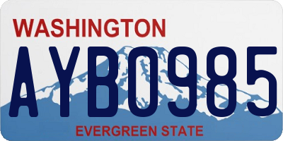 WA license plate AYB0985