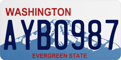 WA license plate AYB0987