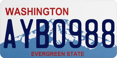 WA license plate AYB0988