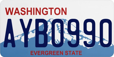 WA license plate AYB0990