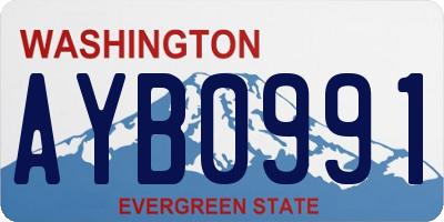 WA license plate AYB0991