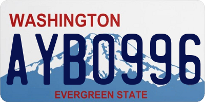 WA license plate AYB0996
