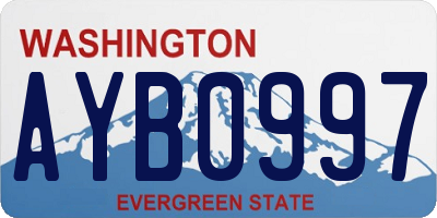 WA license plate AYB0997