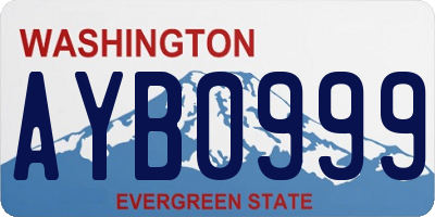 WA license plate AYB0999