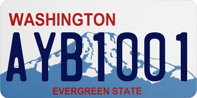 WA license plate AYB1001
