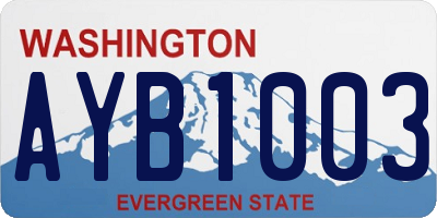 WA license plate AYB1003