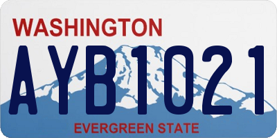 WA license plate AYB1021
