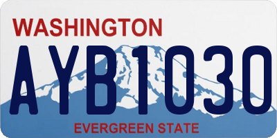 WA license plate AYB1030