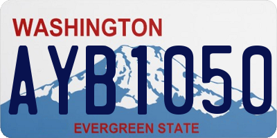 WA license plate AYB1050