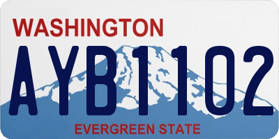 WA license plate AYB1102