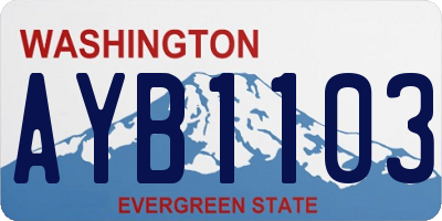 WA license plate AYB1103