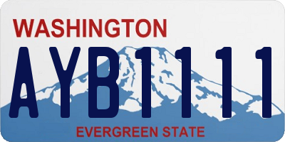 WA license plate AYB1111