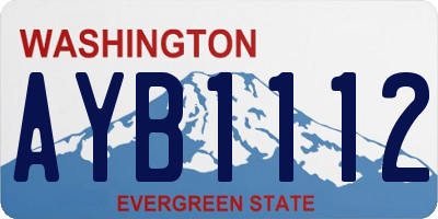 WA license plate AYB1112