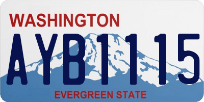 WA license plate AYB1115