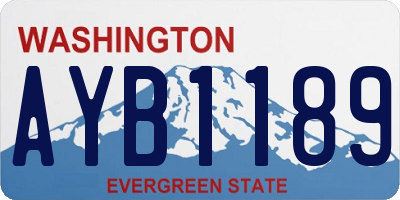 WA license plate AYB1189