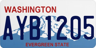 WA license plate AYB1205