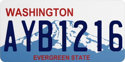 WA license plate AYB1216