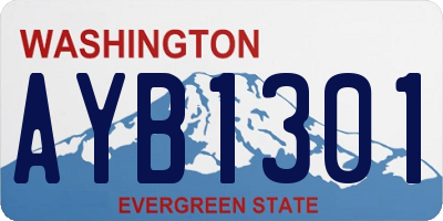 WA license plate AYB1301