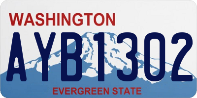 WA license plate AYB1302