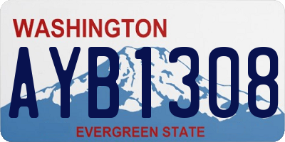 WA license plate AYB1308