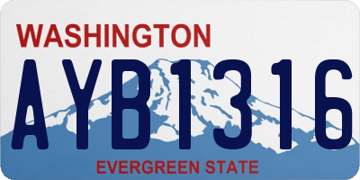 WA license plate AYB1316