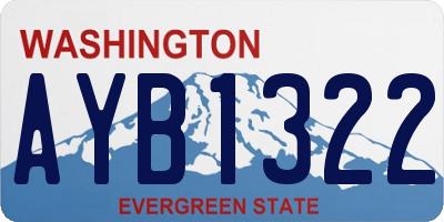 WA license plate AYB1322