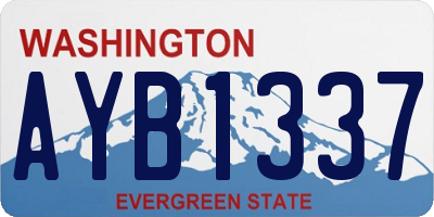 WA license plate AYB1337