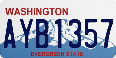 WA license plate AYB1357