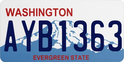 WA license plate AYB1363
