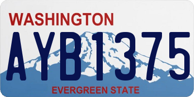 WA license plate AYB1375