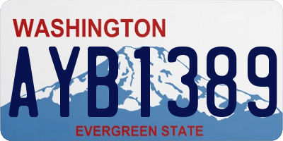 WA license plate AYB1389