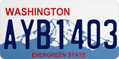 WA license plate AYB1403