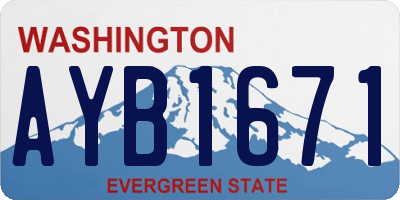 WA license plate AYB1671