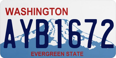 WA license plate AYB1672