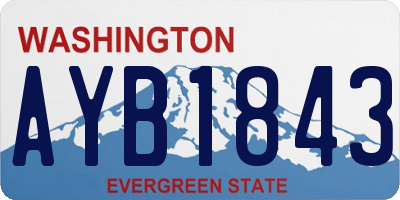 WA license plate AYB1843