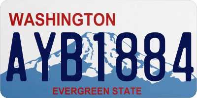 WA license plate AYB1884