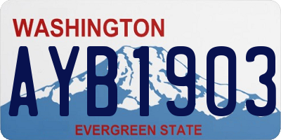 WA license plate AYB1903