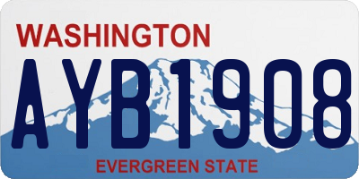 WA license plate AYB1908
