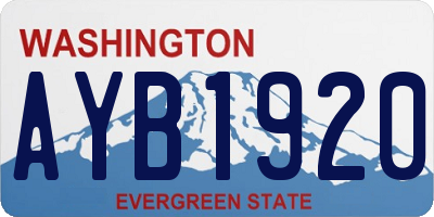 WA license plate AYB1920