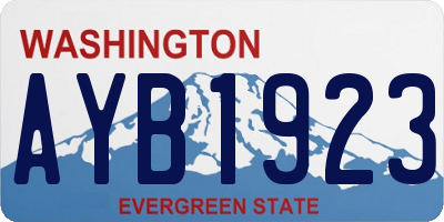 WA license plate AYB1923