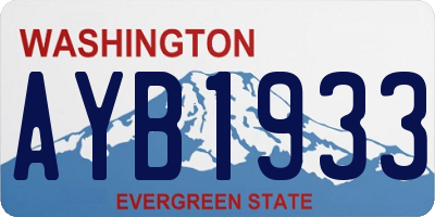 WA license plate AYB1933