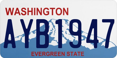 WA license plate AYB1947