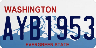 WA license plate AYB1953