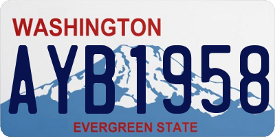 WA license plate AYB1958