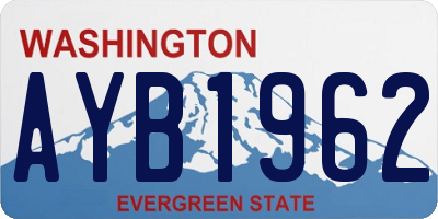 WA license plate AYB1962