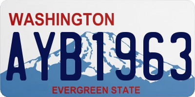 WA license plate AYB1963