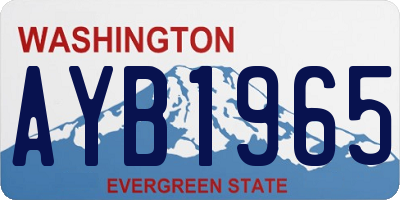 WA license plate AYB1965
