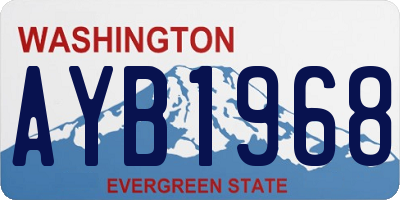WA license plate AYB1968